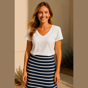 Kelly MXM white V-Neck Tee T-Shirt 2x